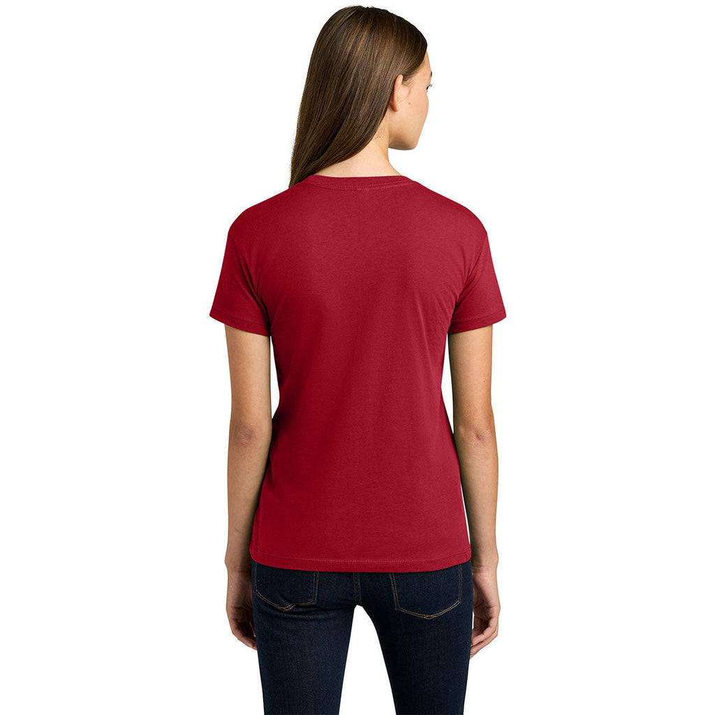 Next Level Women's Red Cotton Relaxed Tee