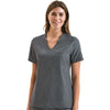 Onna Women's Dynamo Grey Limitless V-Neck Stretch Scrub Top