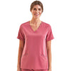 Onna Women's Calm Pink Invisible V-Neck Stretch Scrub Top