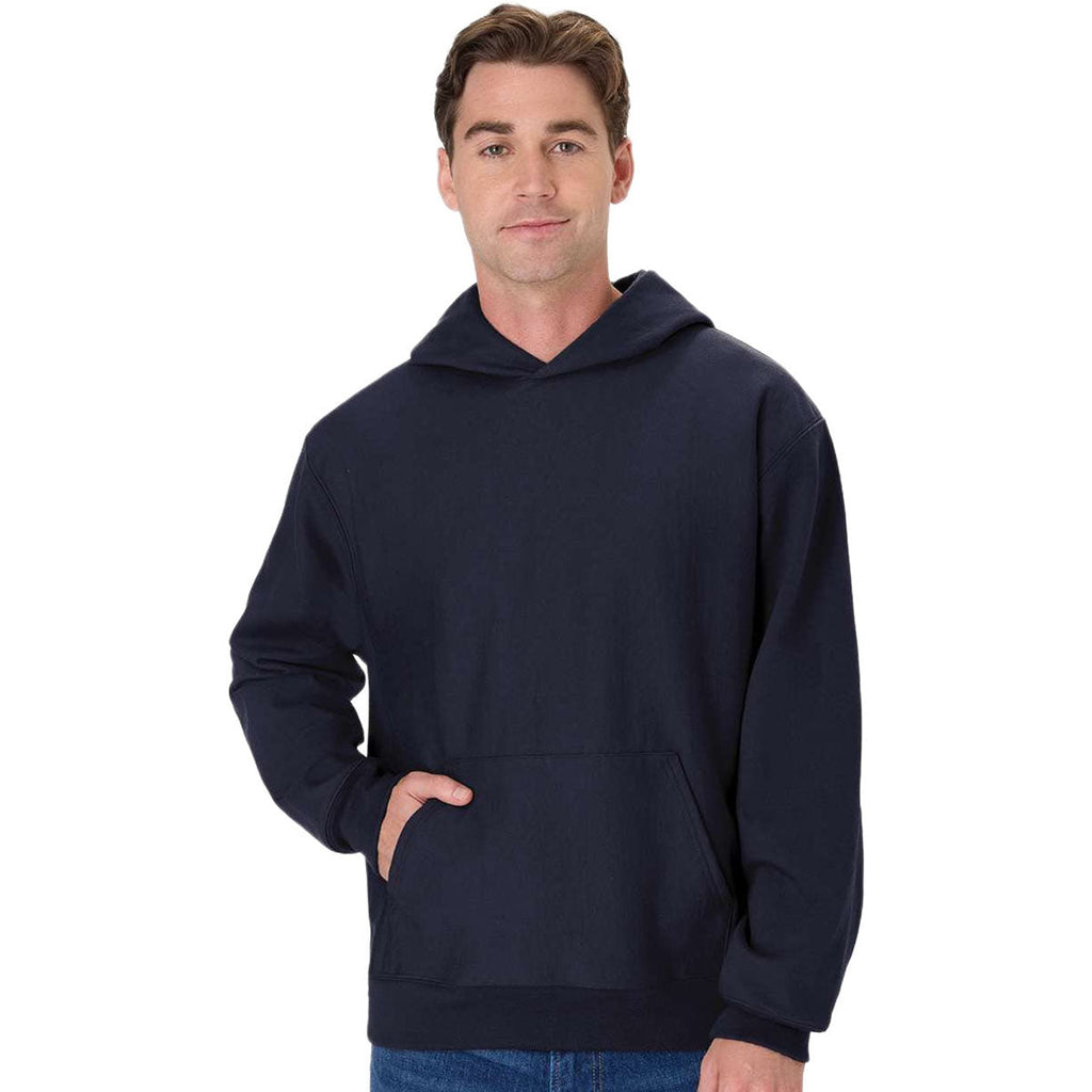 Hanes Unisex Athletic Navy Beefy Sweats Premium Heavyweight Hooded Sweatshirt
