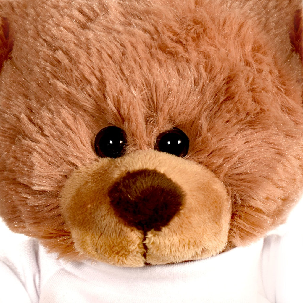 The Magnet Group White Plush Bear with Embroidered Paws and T-Shirt