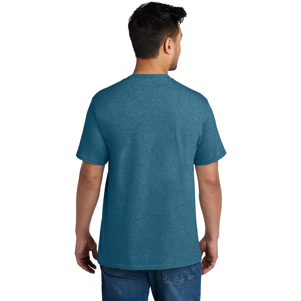 Port & Company Unisex Mountain Blue Heather CVC Tee