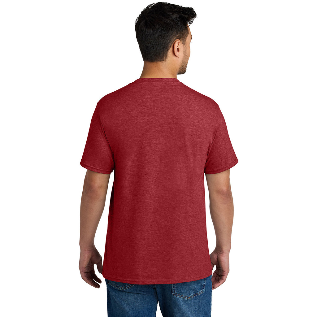 Port & Company Unisex Team Cardinal Heather CVC Tee