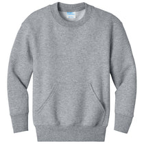 Port & Company Youth Athletic Heather Core Fleece Crewneck Pocket Sweatshirt