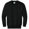 Port & Company Youth Jet Black Core Fleece Crewneck Pocket Sweatshirt