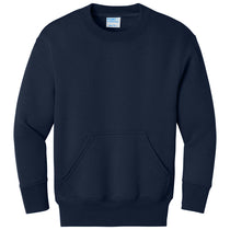 Port & Company Youth True Navy Core Fleece Crewneck Pocket Sweatshirt