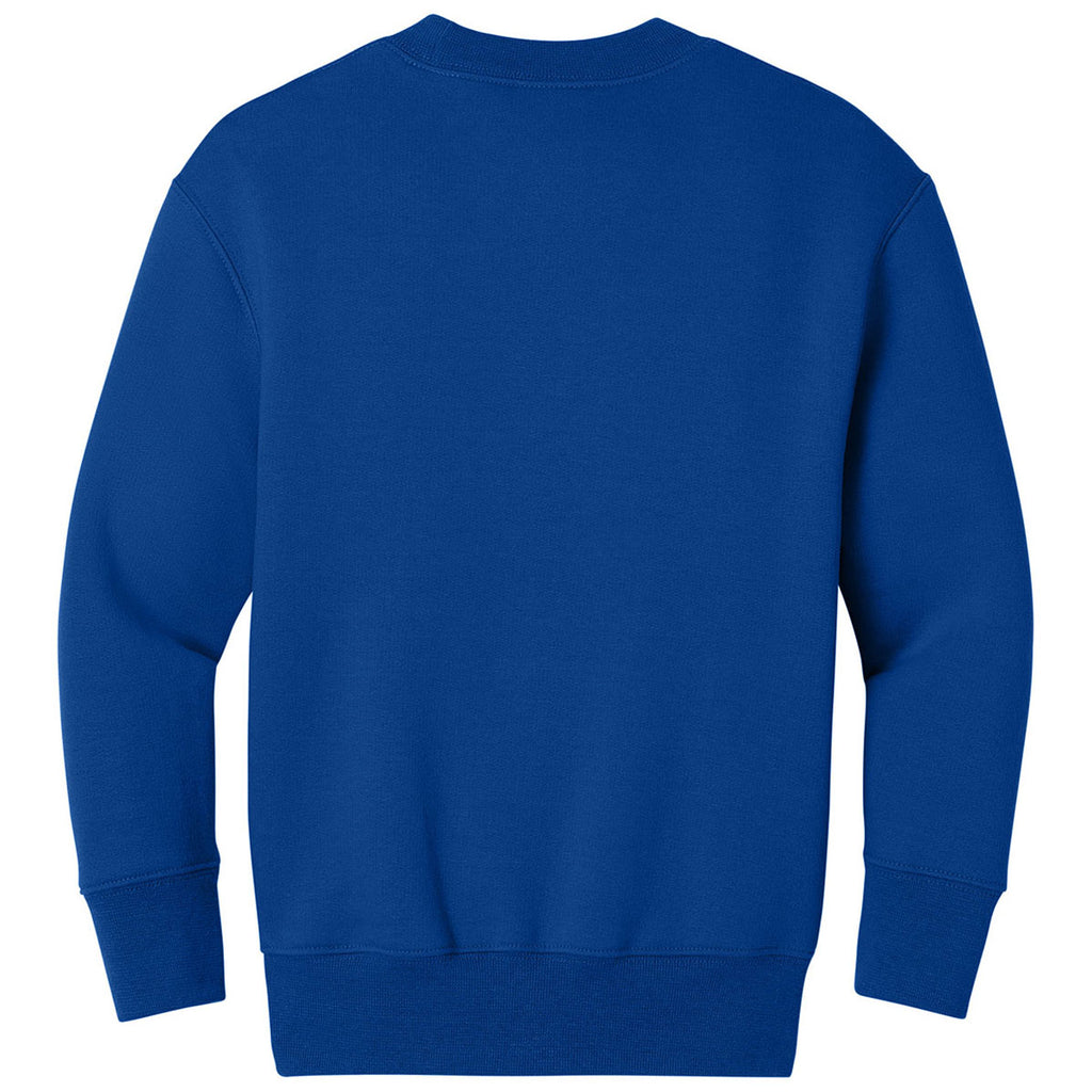 Port & Company Youth True Royal Core Fleece Crewneck Pocket Sweatshirt