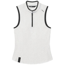 UNRL Women's White-Beige Performa Sleeveless Polo