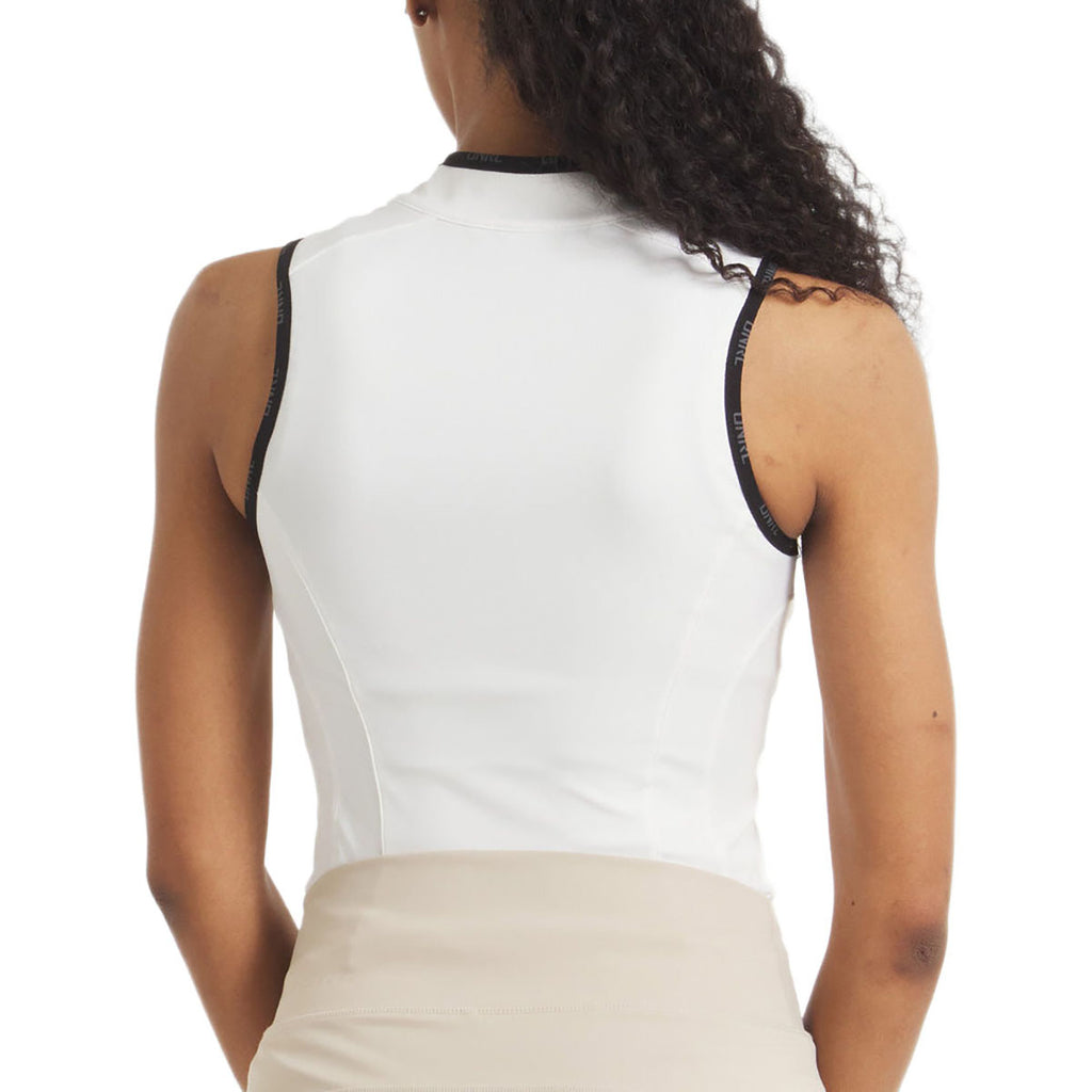 UNRL Women's White Performa Sleeveless Polo