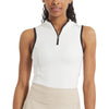 UNRL Women's White Performa Sleeveless Polo