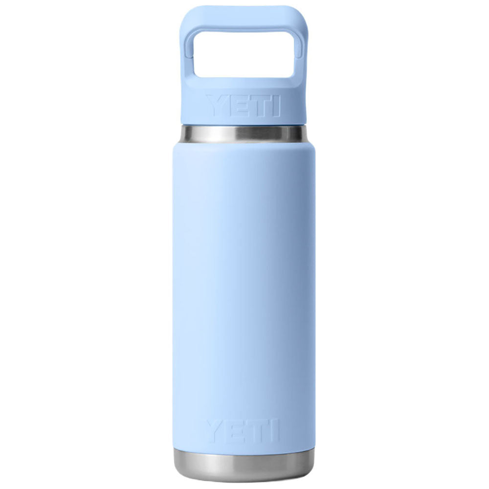YETI Big Sky Blue Rambler 26 oz Water Bottle with Color Matching Straw Cap