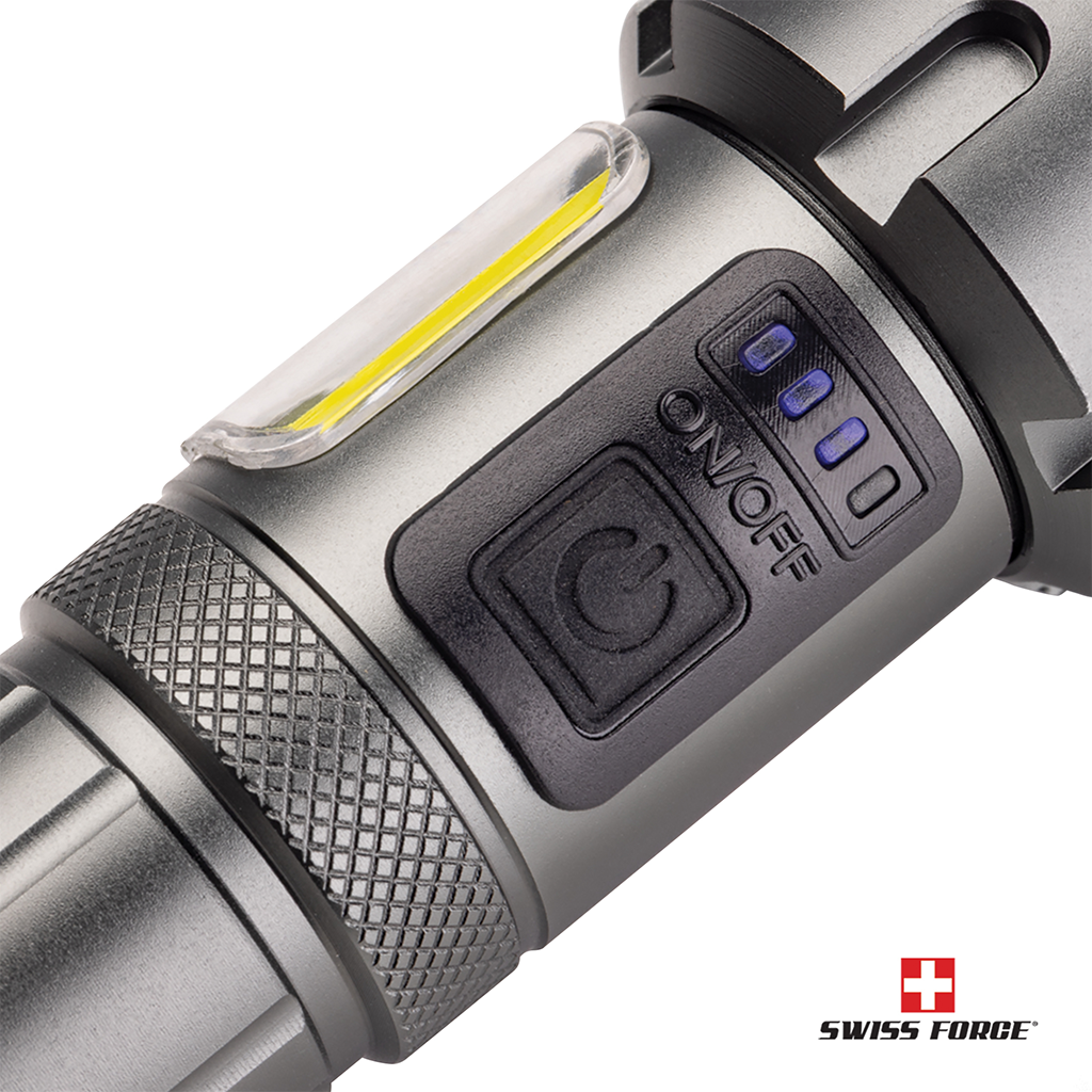 Swiss Force Gunmetal Rimac Aluminum Rechargeable Flashlight