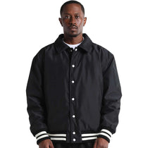 Shaka Wear Unisex Black Collared Varsity Jacket