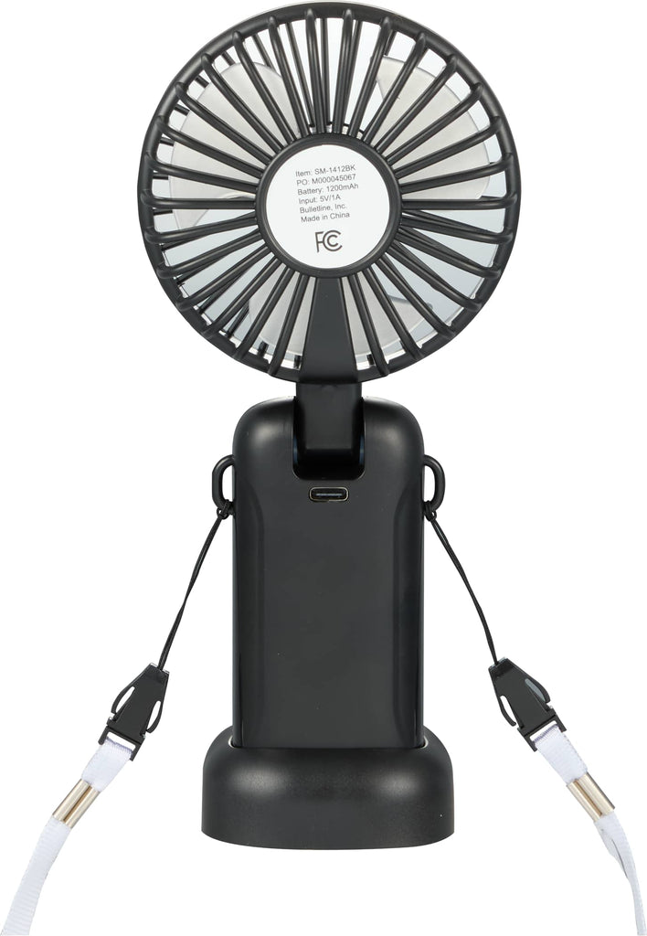Bullet Black Rechargeable Personal LED Fan