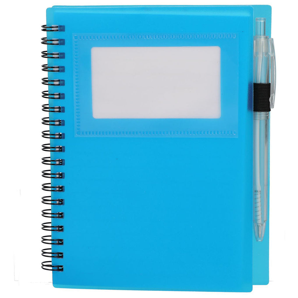 Bullet Translucent Blue Recycled Star Spiral Notebook with Pen