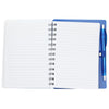 Bullet Blue Recycled Dual Pocket Spiral Notebook W/ Pen