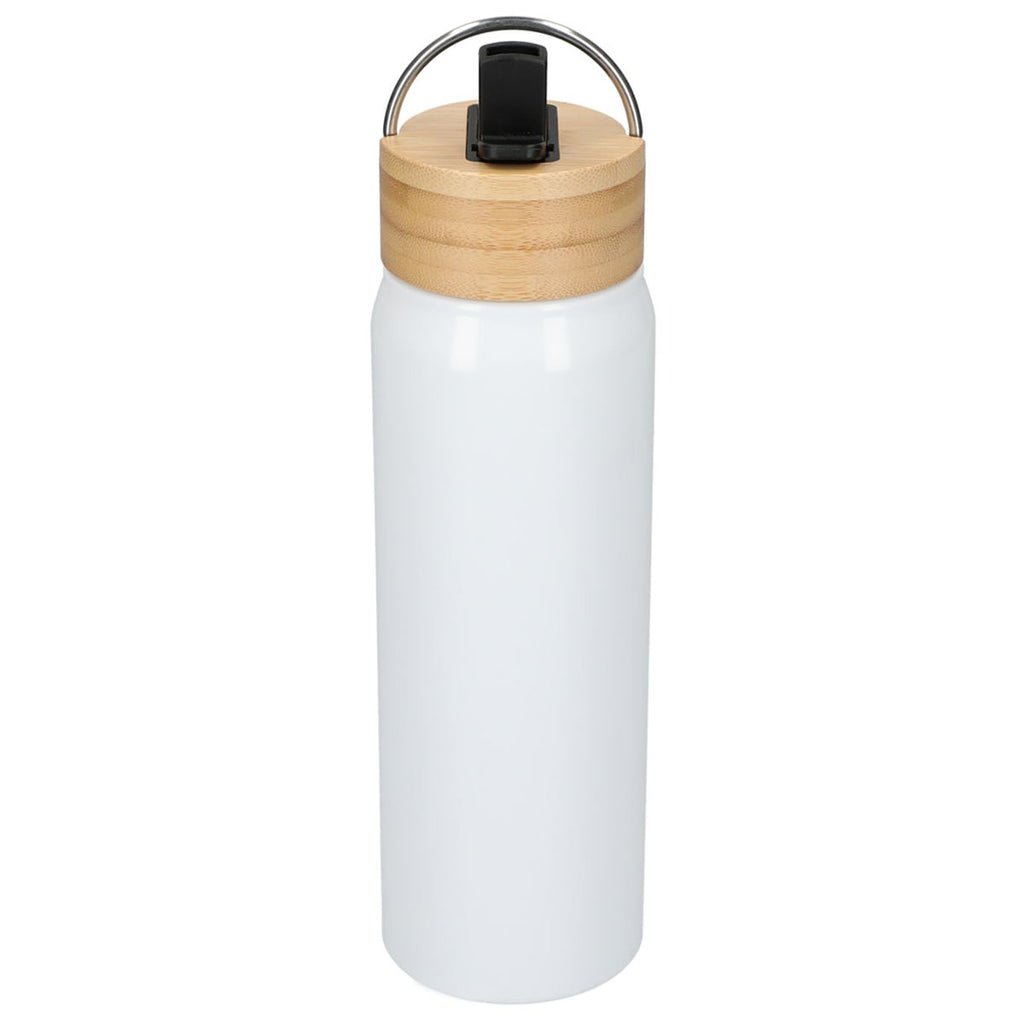 Bullet White Billy 26oz Eco-Friendly Aluminum Bottle With FSC Bamboo Lid