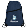 Bullet Navy Robin Drawstring Polyester Bag with Front Zipper Pocket