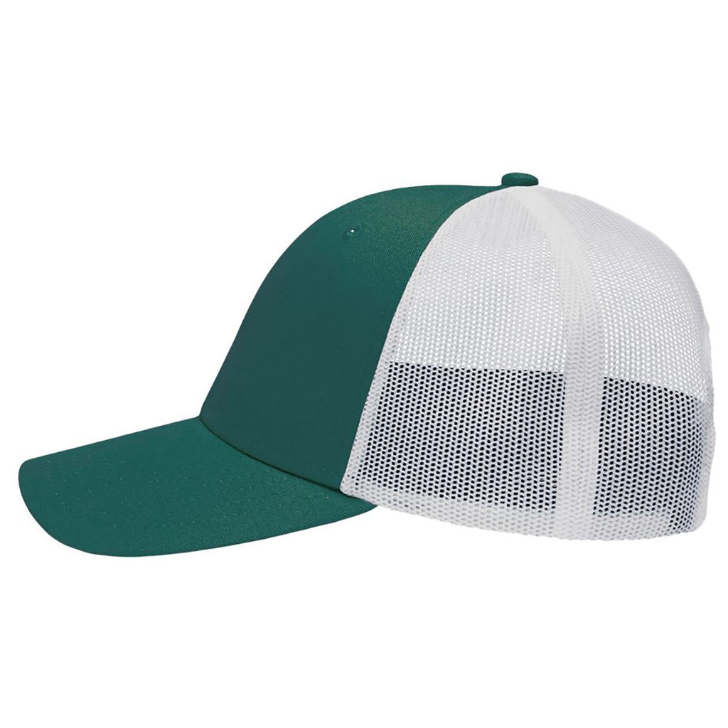 Sportsman Chino Forest Green/White Lo-Pro Mesh Back Trucker Fit Cap