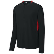 Sport-Tek Men's Black/Deep Red Club 1/4-Zip Pullover