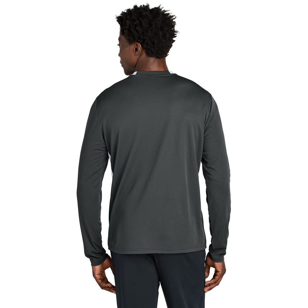 Sport-Tek Men's Iron Grey/White Club 1/4-Zip Pullover