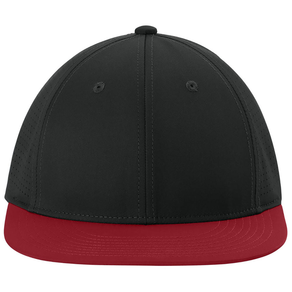 Sport-Tek Black/Deep Red/Black Pro-Cut Stretch-Tek Cap