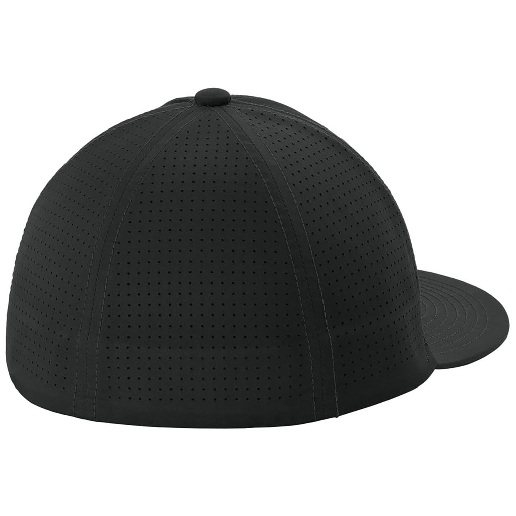 Sport-Tek Black Pro-Cut Stretch-Tek Cap