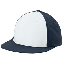 Sport-Tek White/True Navy/True Navy Pro-Cut Stretch-Tek Cap