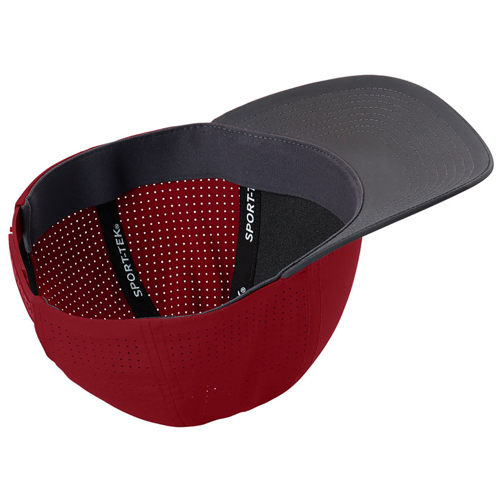 Sport-Tek Deep Red Pro-Cut Adjustable Cap