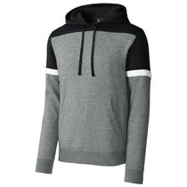 Sport-Tek Men's Black/Vintage Heather Drive Fleece Colorblock Hoodie