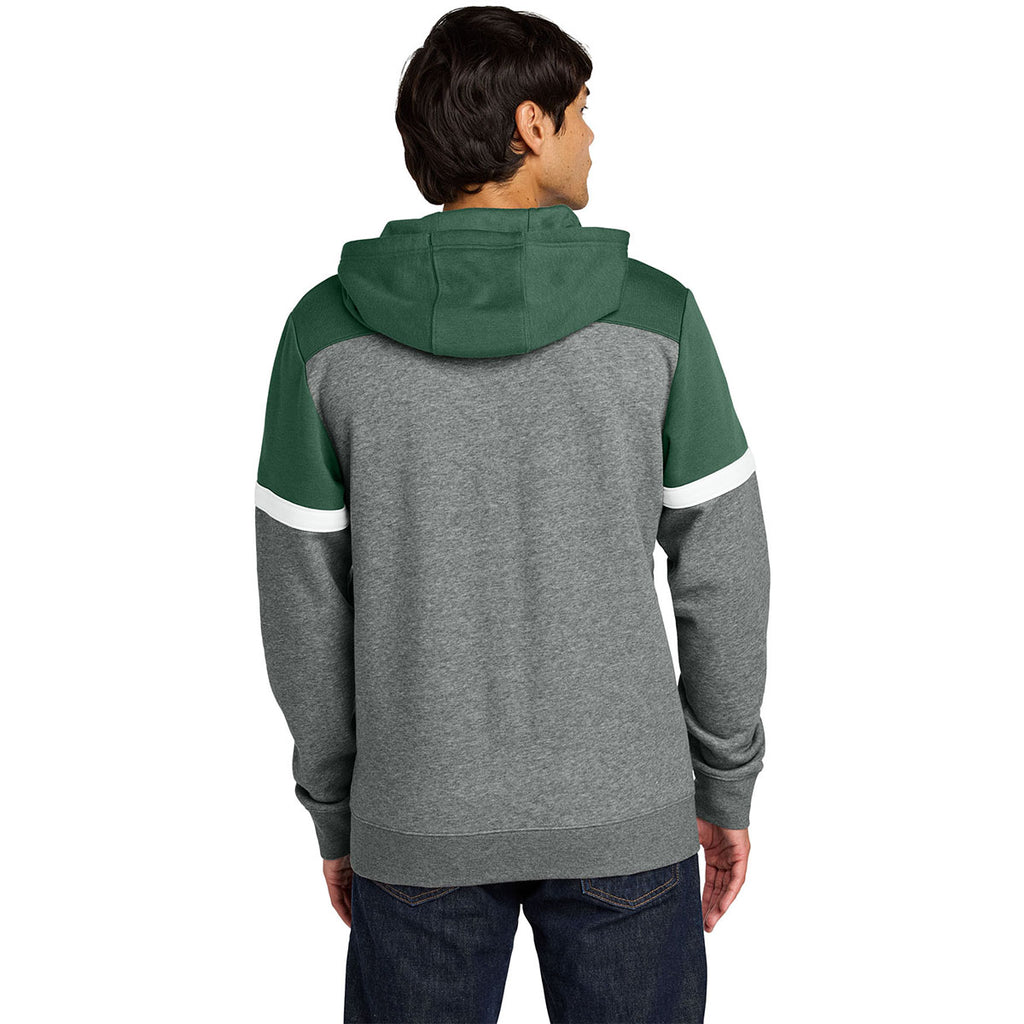 Sport-Tek Men's Forest Green/Vintage Heather Drive Fleece Colorblock Hoodie