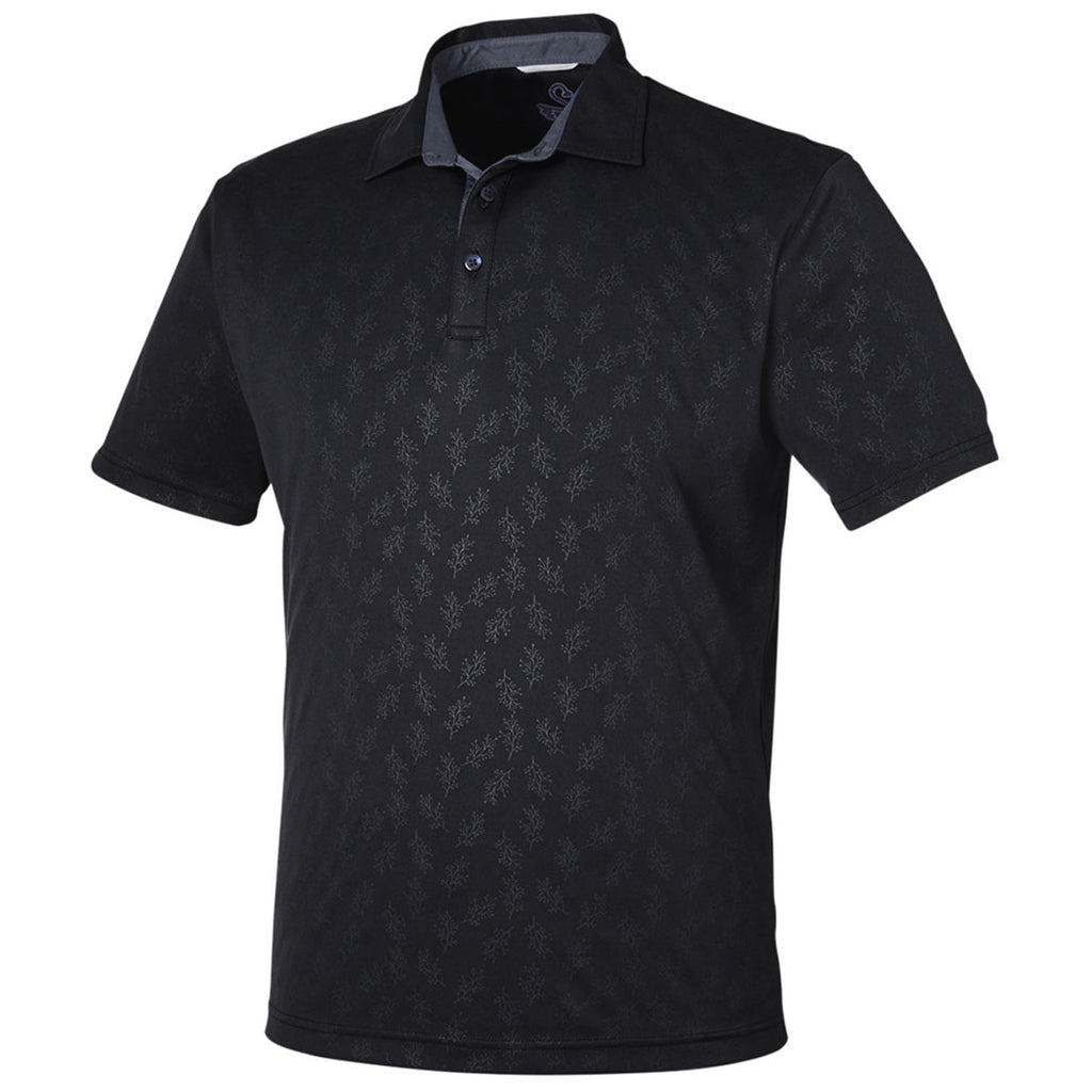 Swannies Golf Men's Black Barrett Embossed Polo