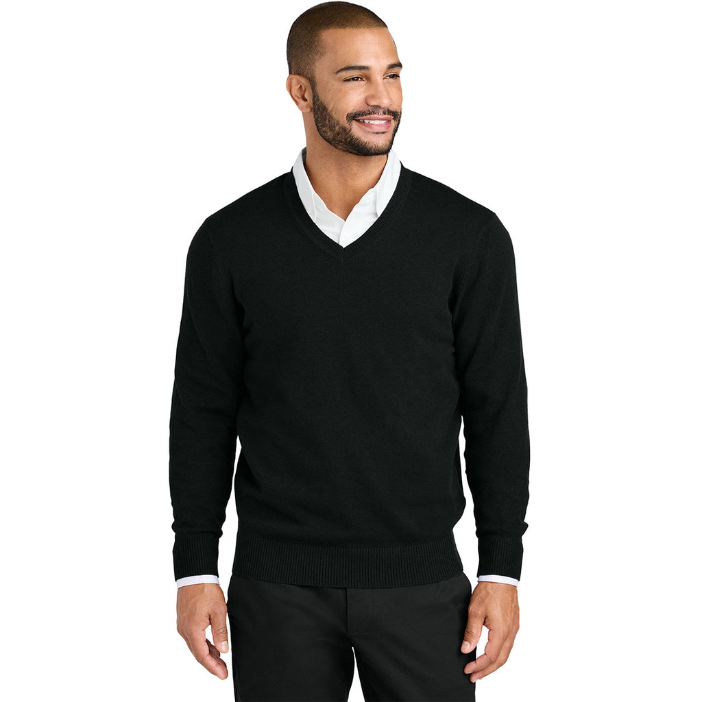 Port Authority Men's Deep Black Easy Care V-Neck Sweater