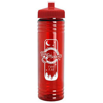 Garyline Transparent Red Slim Fit Bottle with Push-Pull Lid - 24 oz.