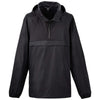 Elevate Unisex Black Avas Eco Packable Quarter Zip Anorak Pullover