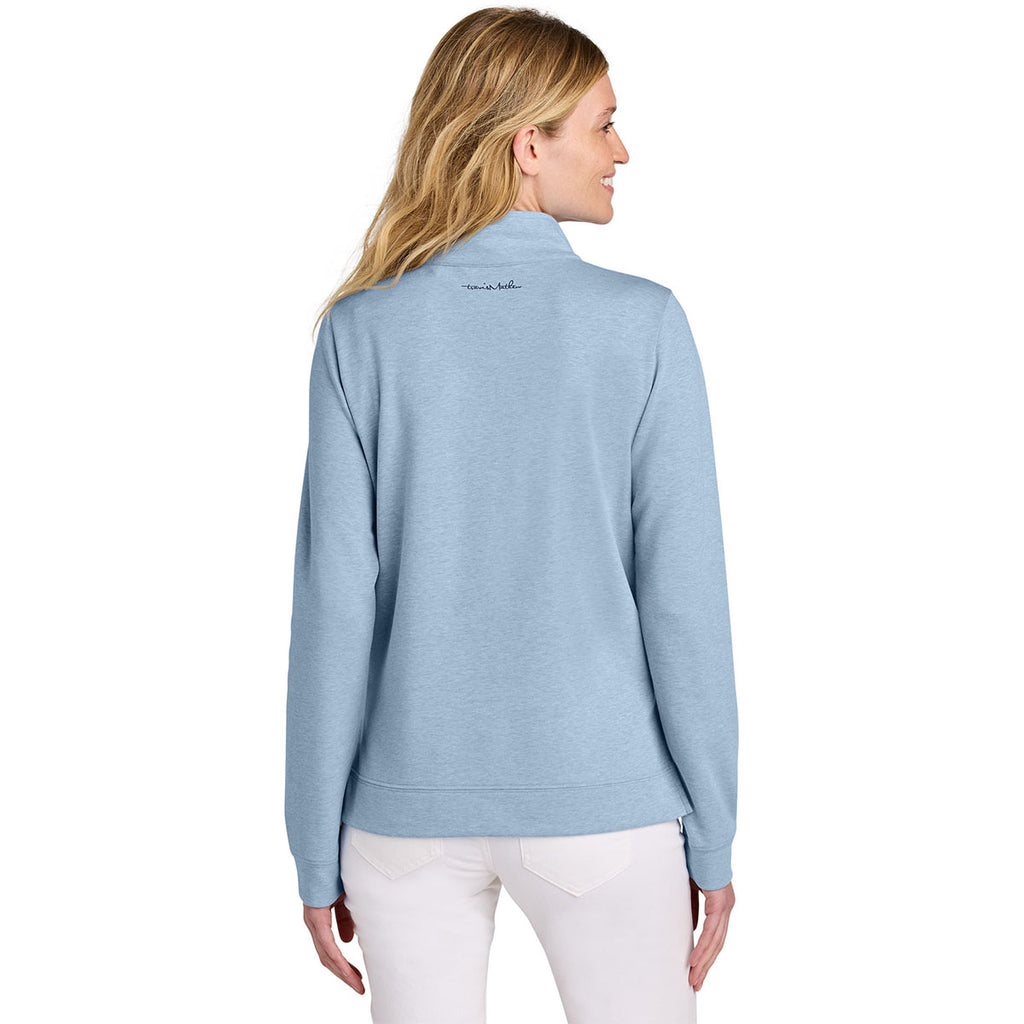 TravisMathew Women's Light Blue Heather Coveside 1/2-Zip
