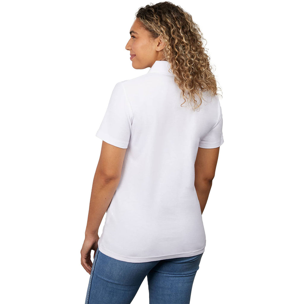 Elevate Women's White Palo Short Sleeve 100% Cotton Pique Polo