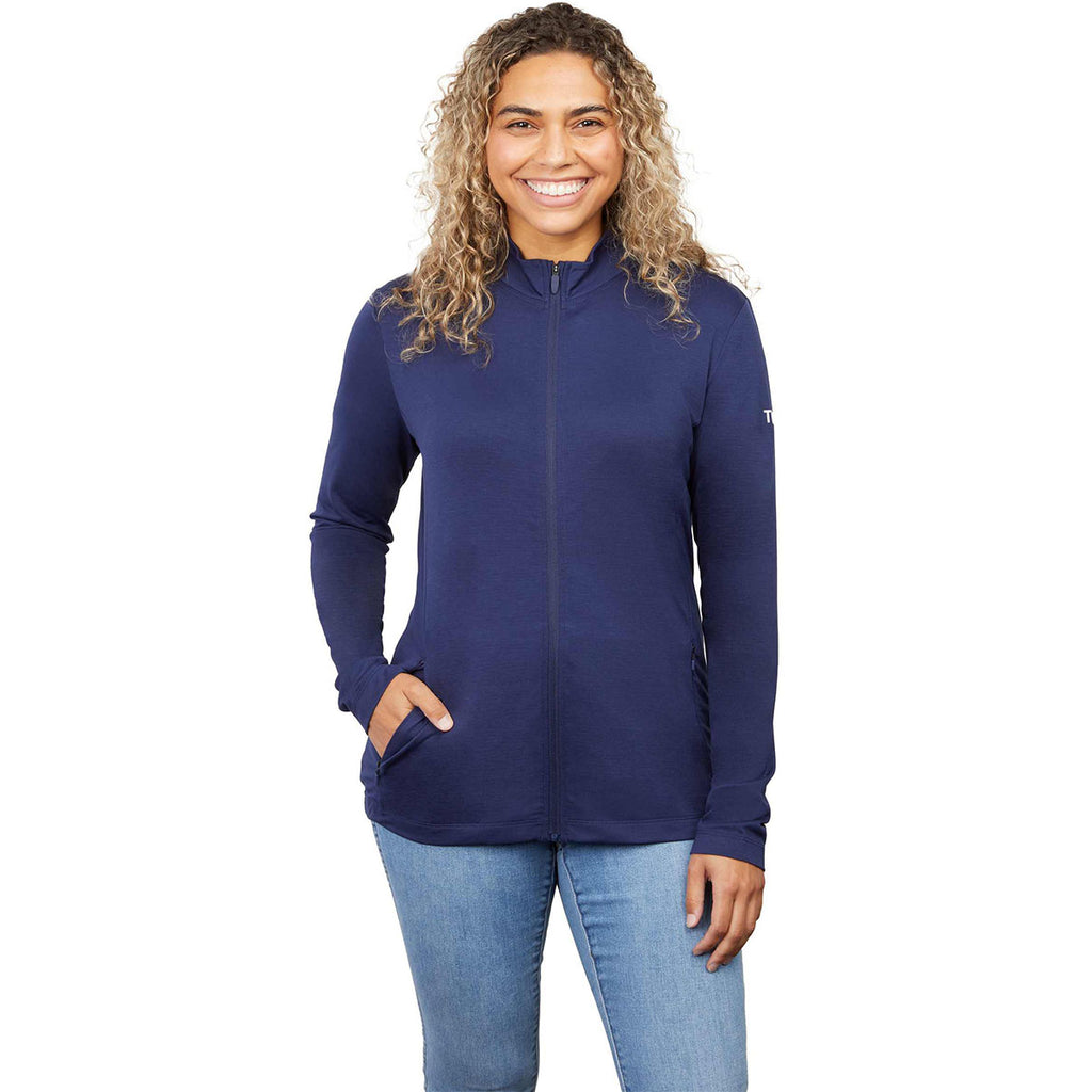 Elevate Women's Vintage Navy Izu Everything Performance Eco Full Zip