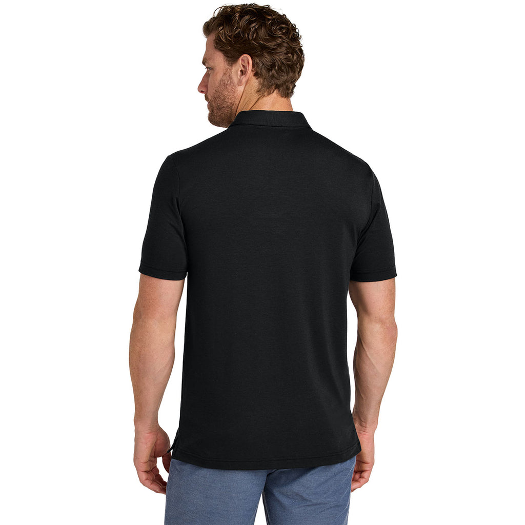 TravisMathew Men's Black Glenview Stripe Polo