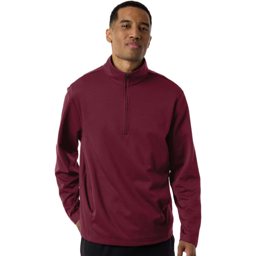 Team 365 Unisex Sport Maroon Squad Cadet Quarter-Zip Tech Fleece Pullover