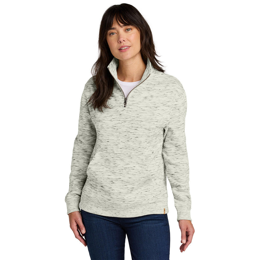 tentree Women's Hi Rise Grey Space Dye Space Dye Fleece 1/4-Zip