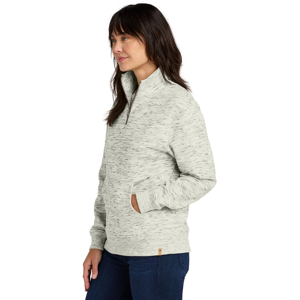 tentree Women's Hi Rise Grey Space Dye Space Dye Fleece 1/4-Zip