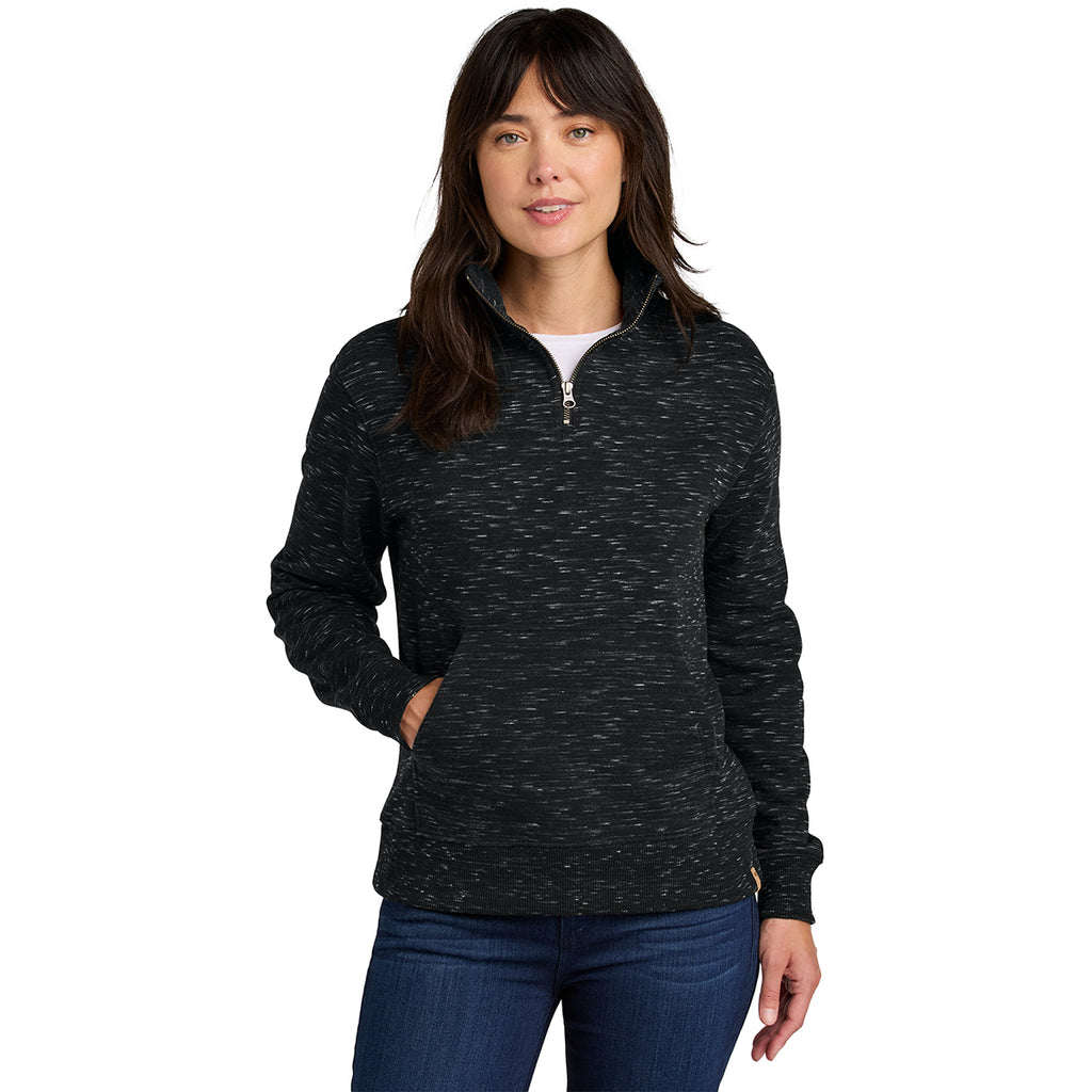 tentree Women's Meteorite Black Space Dye Space Dye Fleece 1/4-Zip