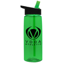 Garyline Transparent Green Flair Tritan Bottle with Flip-Straw Lid - 26 oz.