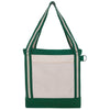 Koozie Group Forest Green V Natural Striped Recycled Cotton Boat Tote