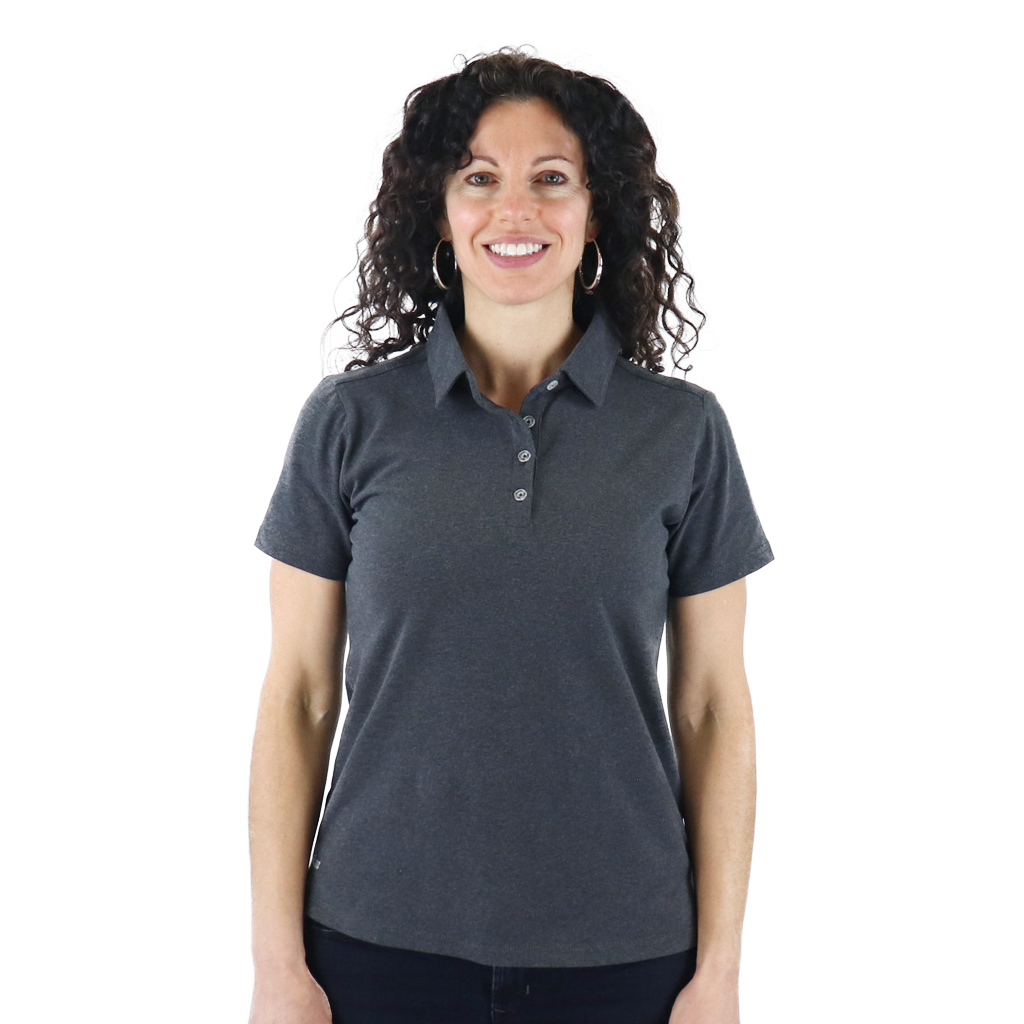 48-Hour Zusa Women's Black Heather Peachy Polo