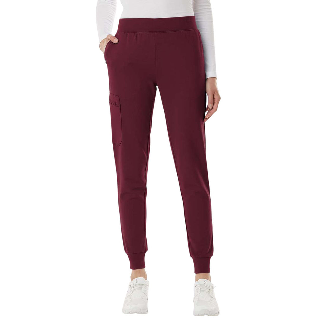 Jaanuu Women's Burgundy Rubi Ultrasoft Scrub Joggers