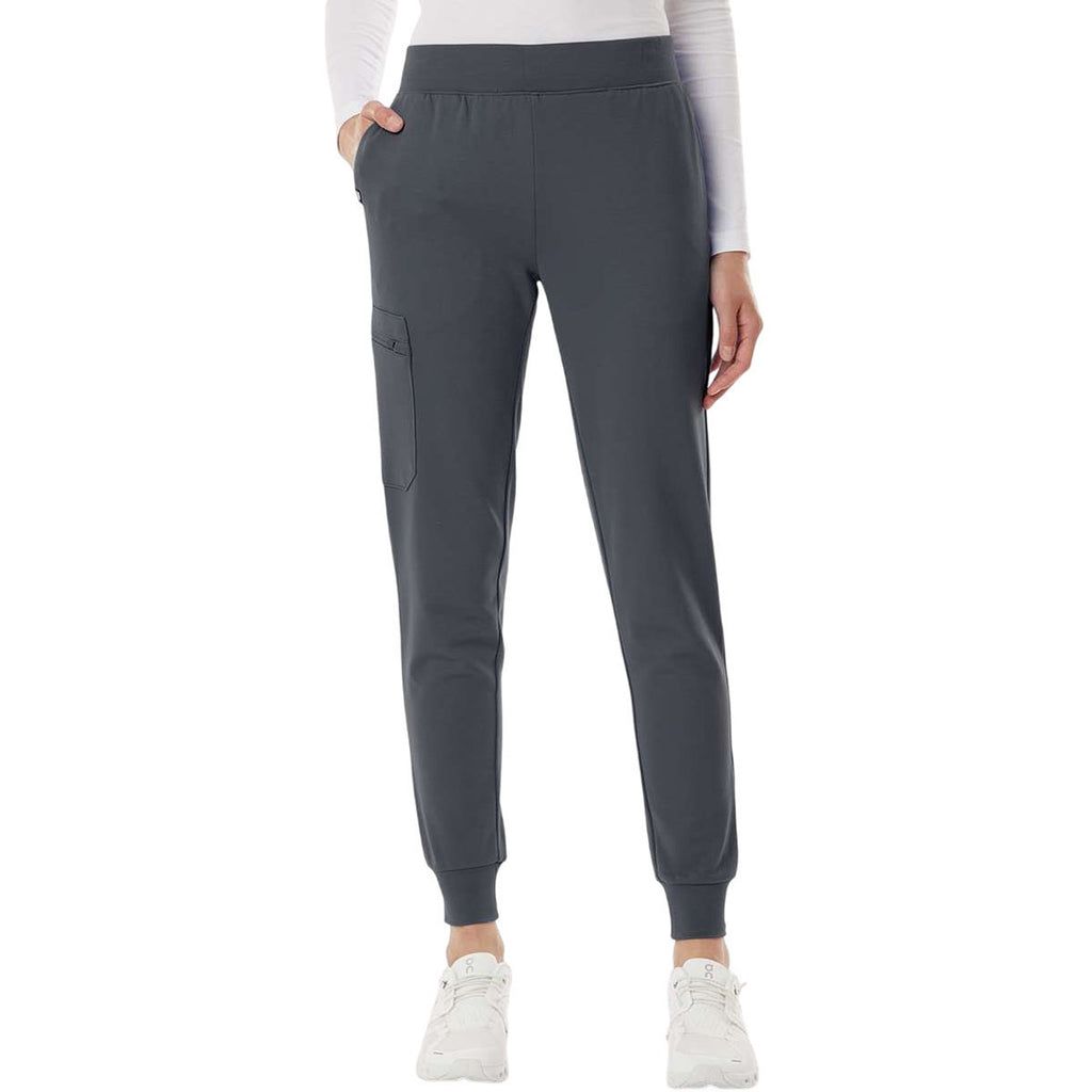 Jaanuu Women's Carbon Grey Rubi Ultrasoft Scrub Joggers