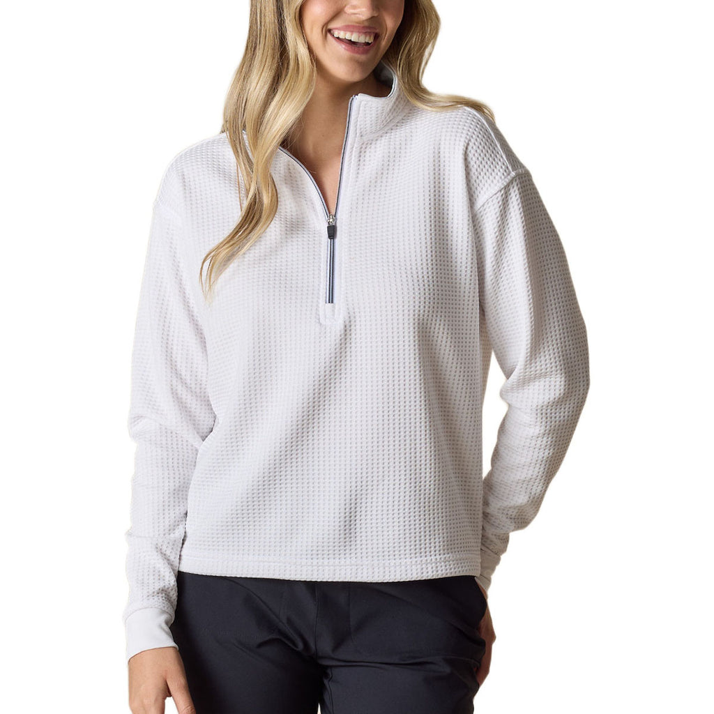 Straight Down Women's White Opal Half Zip
