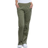 Cherokee Women's Olive Workwear Revolution Mid Rise Pull-on Cargo Pant